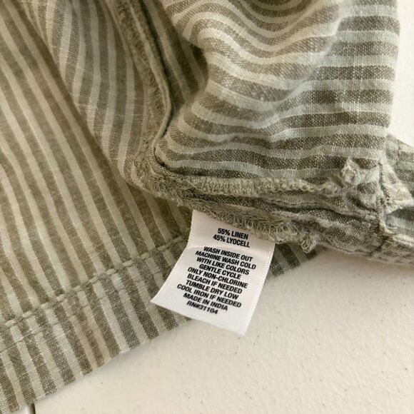 Wonderly Tank Top Women's XL Striped V-Neck Sleeveless Green Casual Shirt - Picture 7 of 8